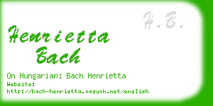 henrietta bach business card